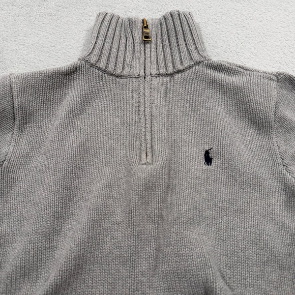 Polo Ralph Lauren Other - Polo Ralph Lauren Quarter Zip Sweater Boys M 10-12 Gray Cotton Ribbed  Preppy